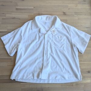 Fabletics Island Terry Boxy Button Up NEW W/‎ TAG
